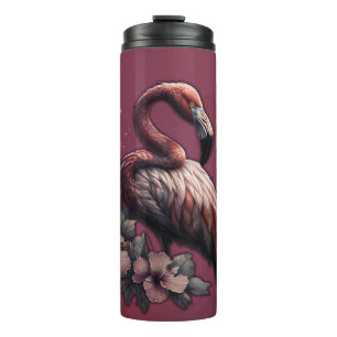 Tropische elegantie, de flamingo in de schemering. thermosbeker