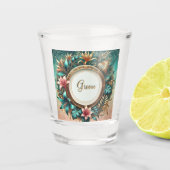 Tropische elegantie gedrukt shot glas (Voorkant)