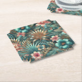 Tropische elegantie kartonnen onderzetters (Gekanteld)