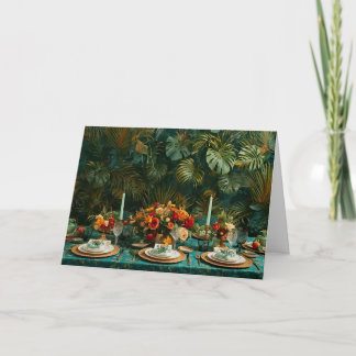 🌿 Tropische Elegantie Kerstgroetkaart Thanksgivin Feestdagen Kaart