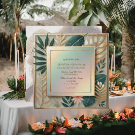 Tropische Elegantie Minimaal Frame Trouw Uitnodigi Feestdagenkaart
