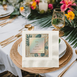 Tropische Elegantie Minimalistische Munt Luncheon Servet