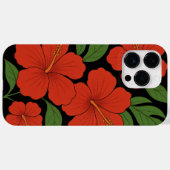 Tropische elegantie rode hibiscus op zwart Case-Mate iPhone case (Achterkant (horizontaal))