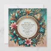 Tropische Elegantie Ronde Lijst Uitnodiging (Voorkant)