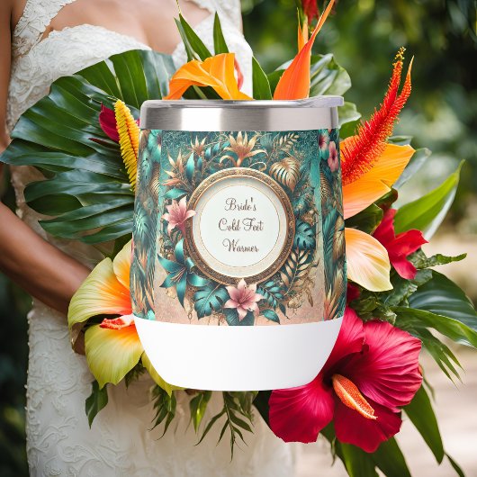 Tropische Elegantie Thermische Wijn Tumbler