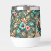 Tropische Elegantie Thermische Wijn Tumbler (Voorkant)