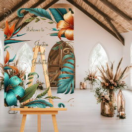 Tropische Elegantie Trouw Welkom Bord