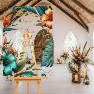Tropische Elegantie Trouw Welkom Bord
