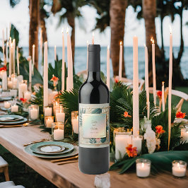 Tropische elegantie wijn etiket