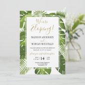 Tropische elopement-ontvangst uitnodiging (Staand voorkant)