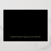 Tropische Elopement Trouwreceptie Zwart & Goud Folie Uitnodiging (Achterkant)