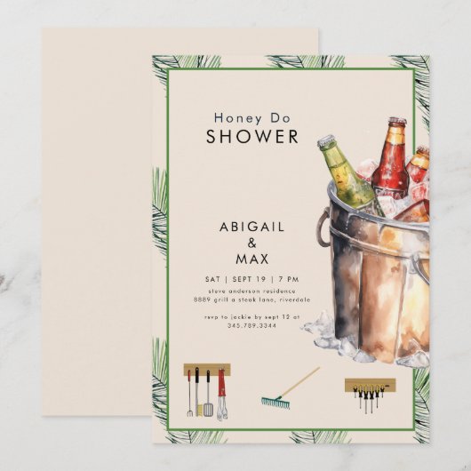 Tropische emmer van bier honing doen koppels douch kaart (Voorkant / Achterkant)