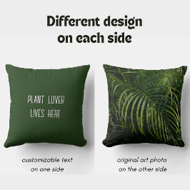 Tropische en botanische Donkergroene Plantenliefhe Kussen