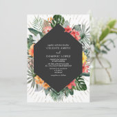 Tropische en goudbotanische Floral Weddenschap Kaart (Staand voorkant)