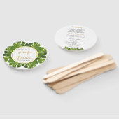 Tropische en gouden ronde bruiloft programma fan handwaaier (Niet-gemonteerd)