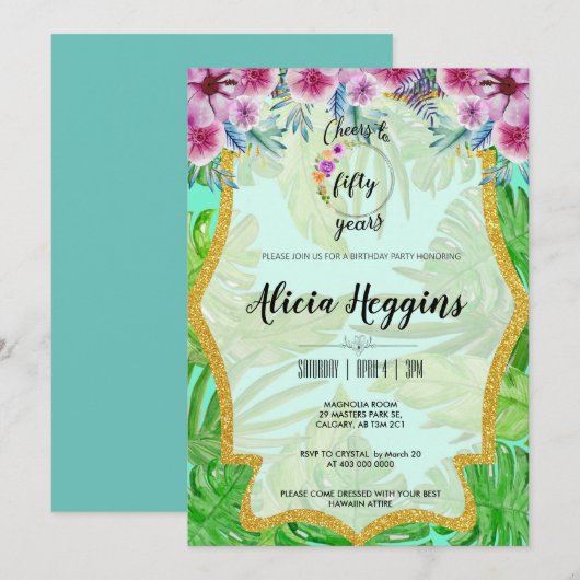 Tropische en goudsmeedbeichting van elke leeftijd kaart (Voorkant / Achterkant)