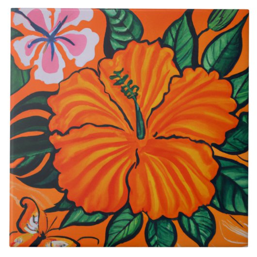 Tropische en Hawaiitische tegel Tegeltje (Voorkant)