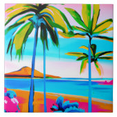 Tropische en Hawaiitische tegel Tegeltje (Voorkant)