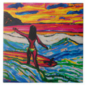 Tropische en Hawaiitische tegel Tegeltje (Voorkant)