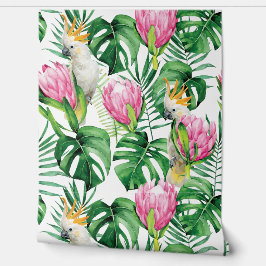 Tropische en kaketoe behang