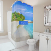 Tropische en oceaanstrand douchegordijn (In situ)