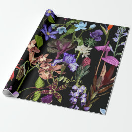 Tropische en tuinbloemen. cadeaupapier