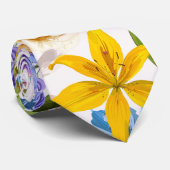 Tropische en tuinbloemen illustratie. stropdas (Opgerold)