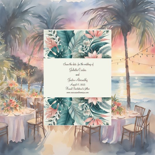 Tropische Essence Save The Date Kaart
