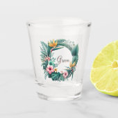 Tropische essentie gedrukt shot glas (Voorkant)