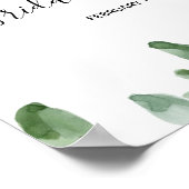 Tropische Eucalyptus Bruiloft Feestelijke Welkom Poster (Hoek)