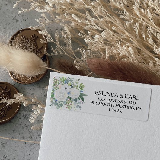 Tropische Eucalyptus groen retouradres Etiket