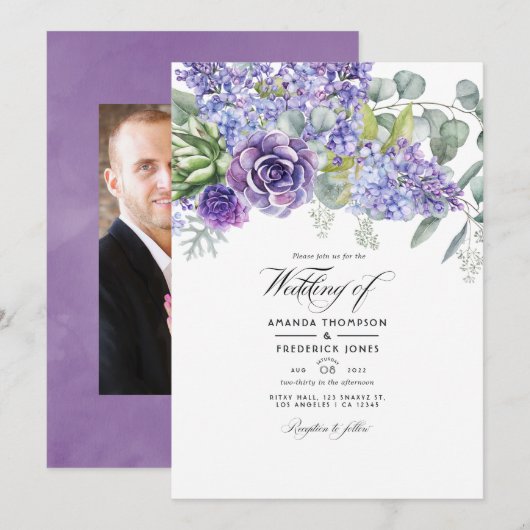 Tropische eucalyptus Succulents Weduwfoto Kaart (Voorkant / Achterkant)