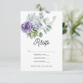 Tropische Eucalyptus Vetplanten Trouw RSVP Kaartje (Staand voorkant)