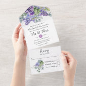 Tropische eucalyptussenkoorten bruiloft all in one uitnodiging (Afscheurbaar)