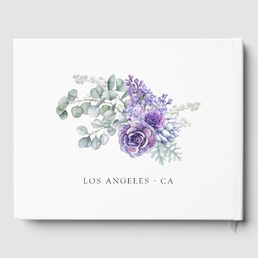 Tropische eucalyptussenkoorten bruiloft gastenboek (Achterkant)