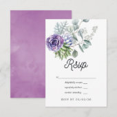 Tropische eucalyptussenkoorten bruiloft RSVP kaartje (Voorkant / Achterkant)