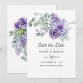 Tropische eucalyptussenkoorten bruiloft save the date (Voorkant / Achterkant)