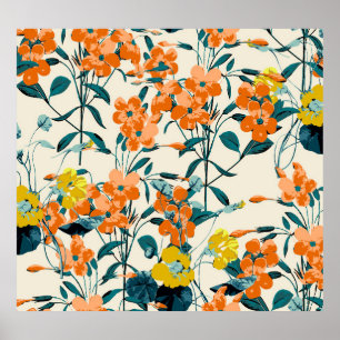 Tropische exotische bladeren: met de hand getekend poster