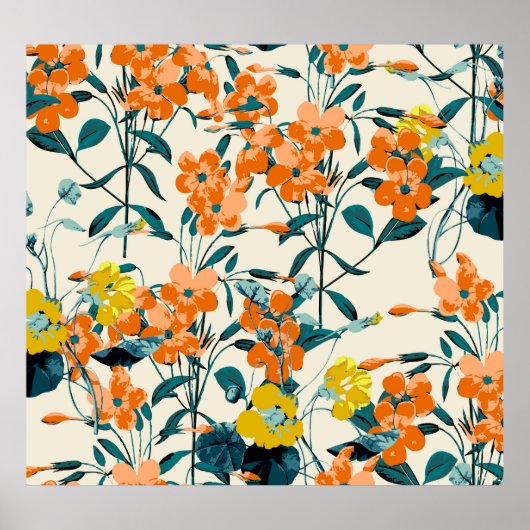 Tropische exotische bladeren: met de hand getekend poster (Voorkant)