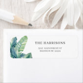 Tropische exotische bladeren van bladeren etiket (Insitu)