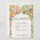 Tropische exotische bloemblaadjes bewaren de datum bedankkaart (Voorkant)