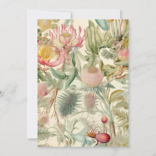 Tropische exotische bloemblaadjes bewaren de datum bedankkaart (Achterkant)