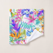 Tropische exotische bloemen bad handdoek (Wasdoekje)