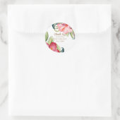 Tropische exotische bloemen Elegante Hawaïaanse bl Ronde Sticker (Tas)