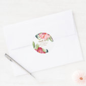 Tropische exotische bloemen Elegante Hawaïaanse bl Ronde Sticker (Envelop)