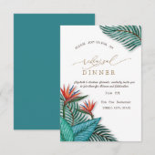 Tropische exotische bloemen repetitie diner kaart (Voorkant / Achterkant)