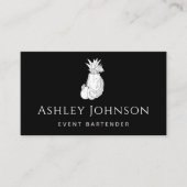 Tropische exotische cocktail met zwarte en witte b visitekaartje (Voorkant)