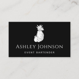 Tropische exotische cocktail met zwarte en witte b visitekaartje