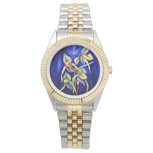Tropische exotische elegante orchideeën horloge