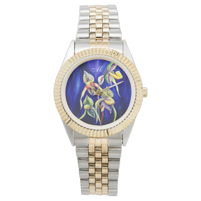Tropische exotische elegante orchideeën horloge (Voorkant)